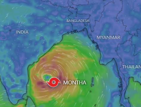 Cyclone ‘Mantha’ in Bay of Bengal, distant warning signal number 2