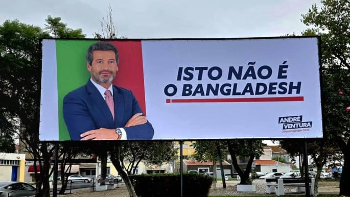 What can be done in response to the anti-Bangladesh poster used in the campaign of a right-wing leader in Portugal?
