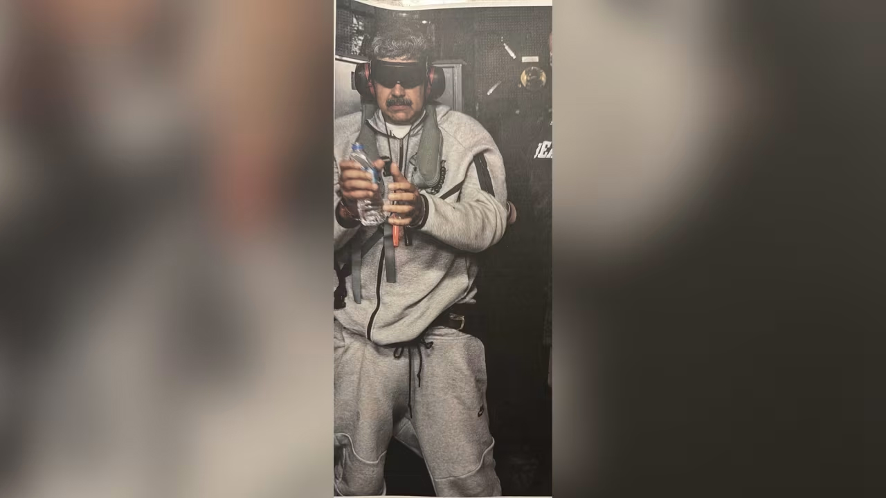 Trump releases photo of detained Maduro, blindfolded